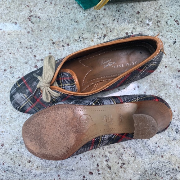 schoolgirl academia heels lace up plaid vintage - Picture 5 of 5